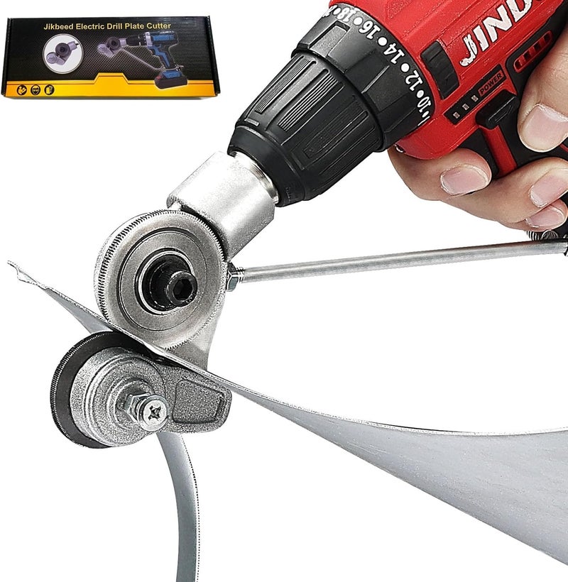 Jikbeed Metal Nibbler Drill Attachment - Electric Drill Shears Attachment Cutter Nibbler, Sheet Metal Cutter Tool Adapter, Specifically Designed for Cutting Flat Metal Sheets of 21 Gauge and Below - Image 1